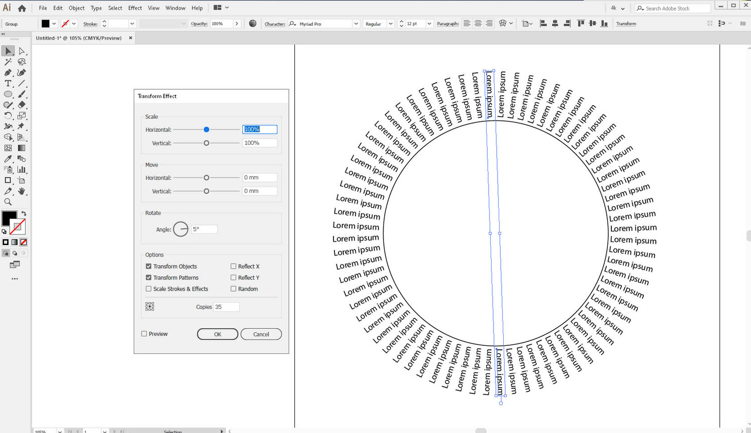 Как написать текст по контуру в Adobe Illustrator