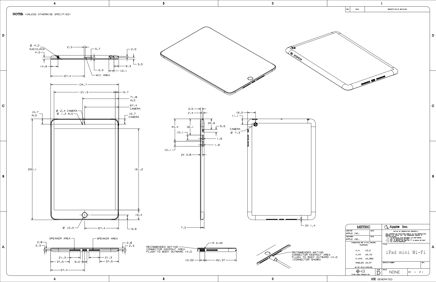 IPAD Mini 5 чертеж